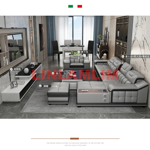 Genuine Leather Sofa Cama Leather Couch Big Sofas Sleeper Sofa Set Living Room Furniture Sofas Modernos Para Sala Sectional Sofa - Image 6