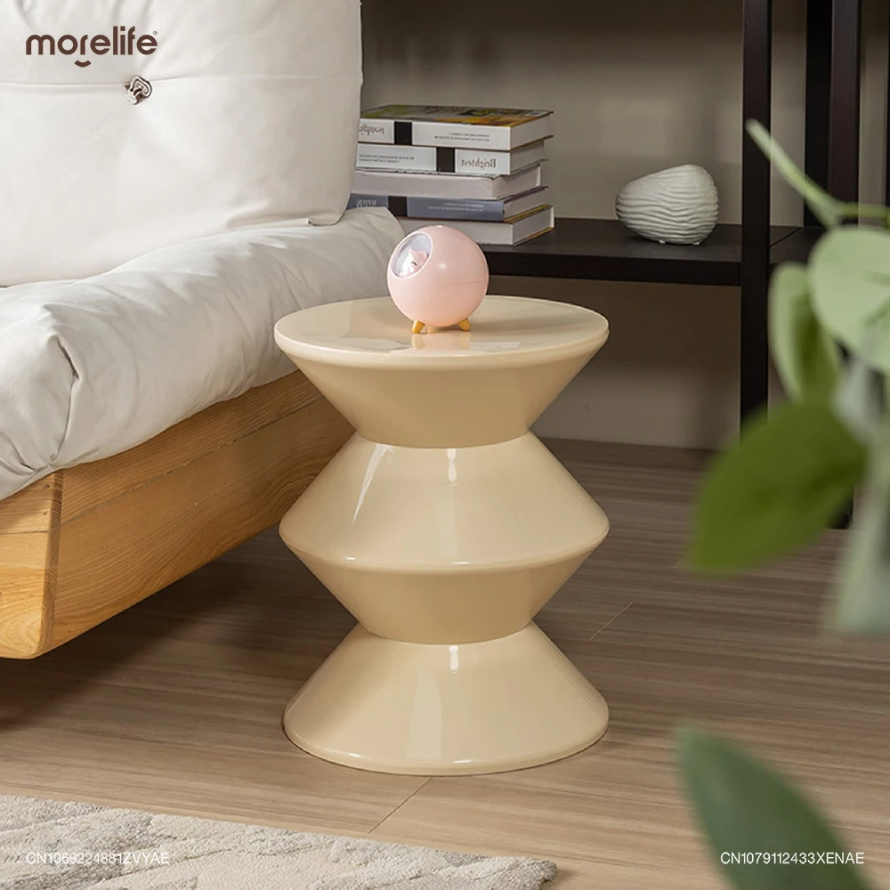 Round Small Coffee Table Plastic Footstool Living Room Sofa Side Tables Shoe Changing Stool Bedroom Small Nightstands Furniture - Image 4