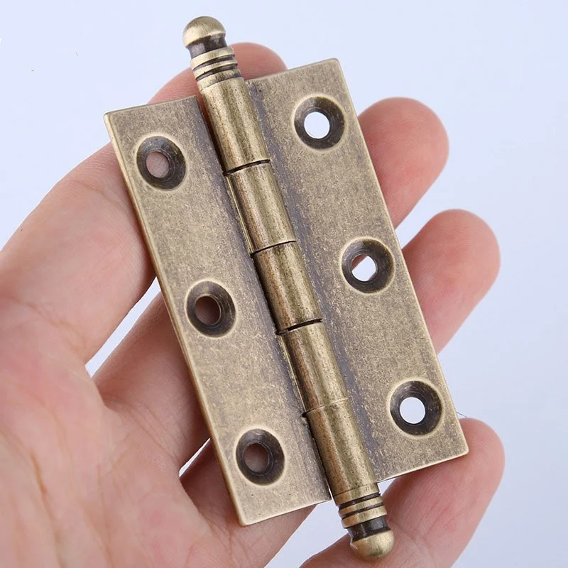 4Pcs Antique Brass Door Hinges 2/2.5/3 inch Furniture Cabinet Drawer Door Butt Hinge for Door Wooden Box Furniture Hardware
