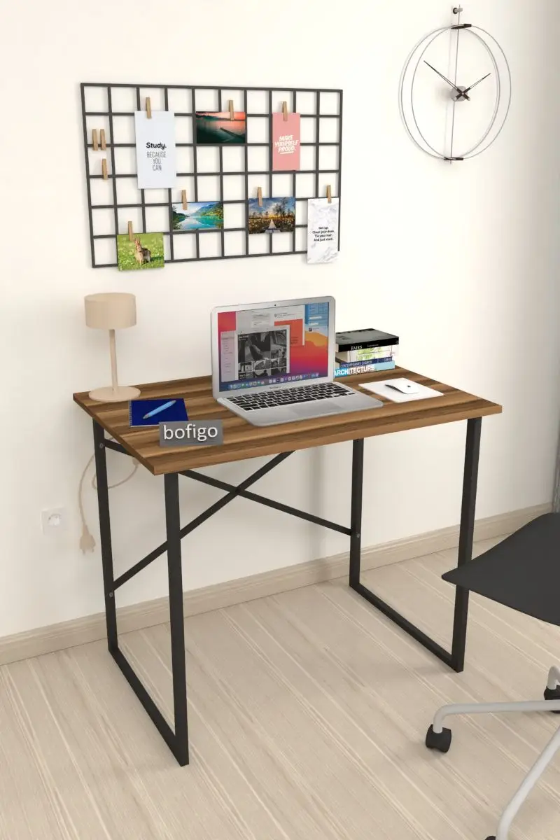 Office Desk Laptop Computer Desk Office Course Meals Child Desk White 60x90 - Image 2