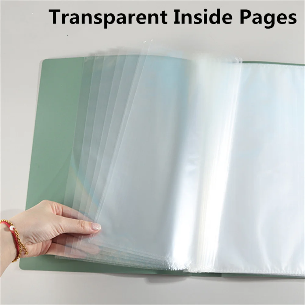 A4 File Folder Display Book 20/30/40/60 Pages Transparent Insert Paper Document Organizer Bag Office School Supplies Stationery - Image 3