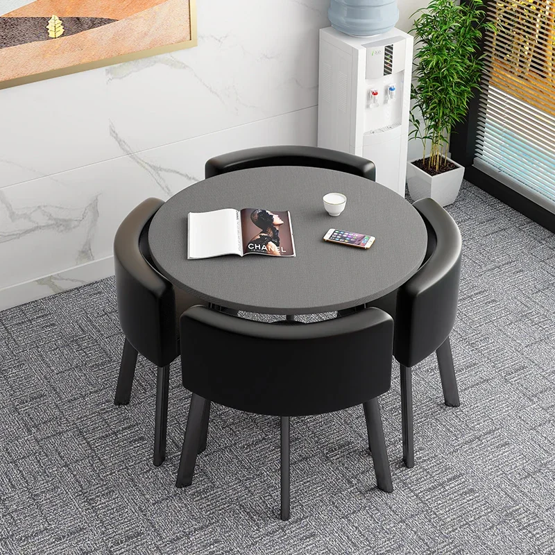 Set 4 Chairs Kitchen Tables Mobile Round Center Free Shipping Poker Table Luxury Gaming Mesas De Jantar Home Furniture HDCZ - Image 5