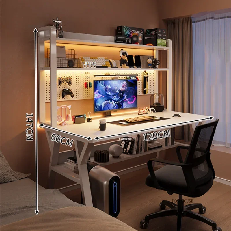 Nordic Desktop Computer Desks Creative Student Gaming Tables for Office Furniture Home Bedroom Study Desk Bookshelf Integrated - Image 5