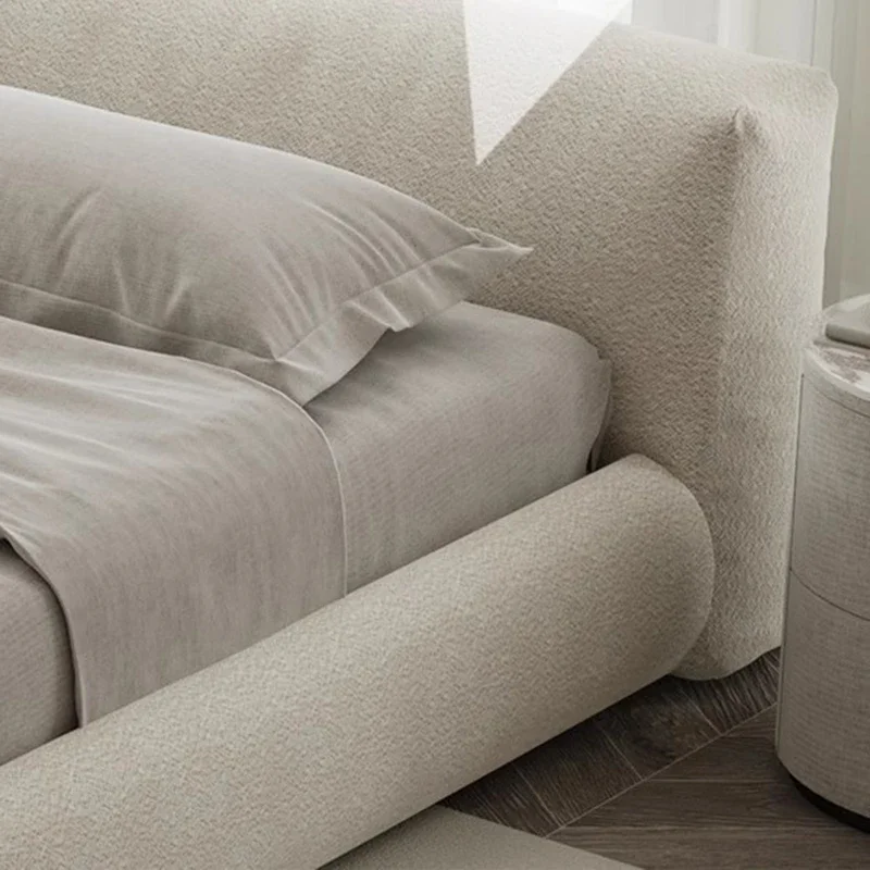 Sale Soft Bedroom Double Bed Simple Kawaii Elastic Modern Twin Queen Beds Upholstered Sleeping Camas De Dormitorio Furniture - Image 5