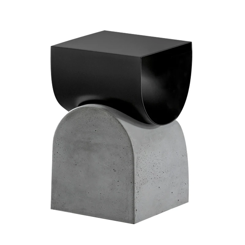 creative design simple coffee table iron and cement side table for living room - Image 6