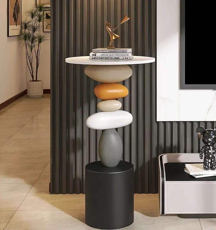 Creative Art Statue Side Table Floor Decor Simple Style Living Room Large Floor Ornament Small Coffee Table Tea Table