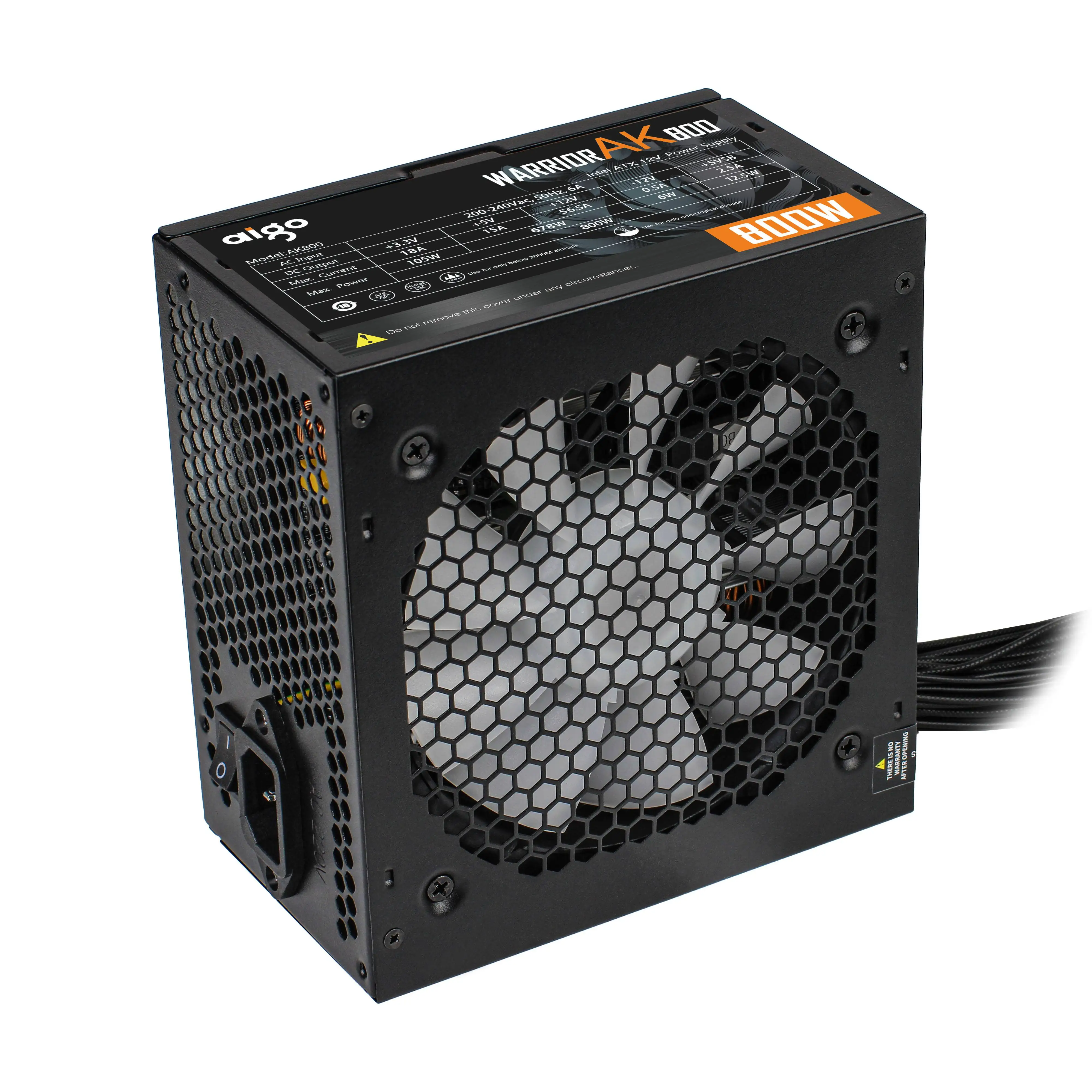 Aigo AK PC PSU Power Supply Unit 500W 600W 700W 800W 1000W Gaming 120mm RGB Fan 220V ATX Desktop computer Power Supply for BTC - Image 3