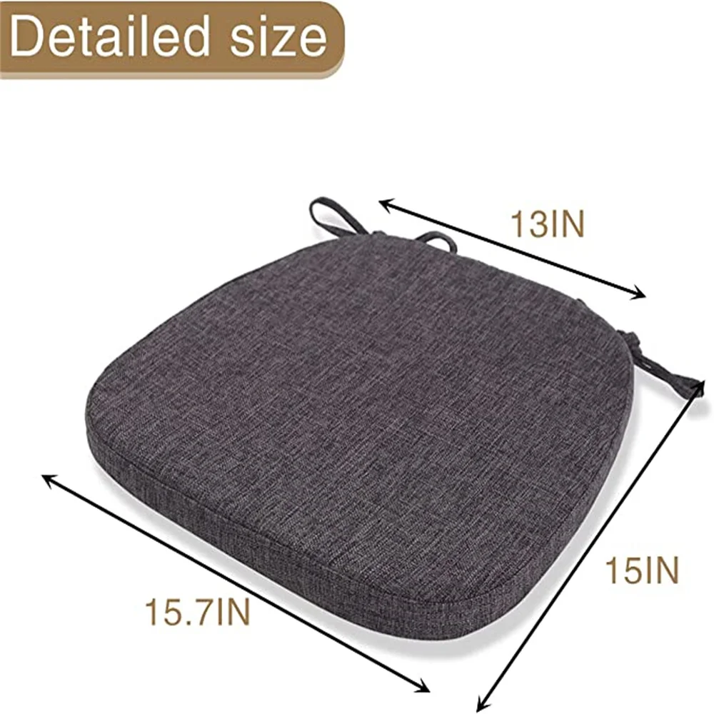 Chair Pads Non-Slip Seat Cushions Soft Chair Pad with Ties Horseshoe Seat Cushion For Dining Room/Office/Hotel/Garden Chairs - Image 4