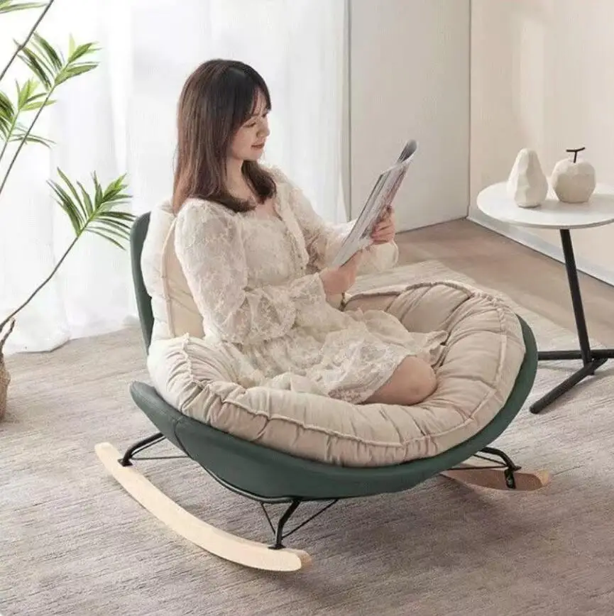 Lazy Couch Penguin Rocking Chair Wood Leisure Large Rocking Chair Can Lie On The Balcony Living Room Small Leisure Lazy Chair - Image 4