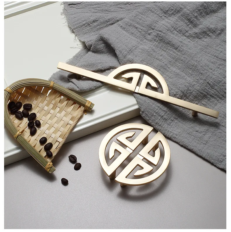 New Chinese Style Handles for Cabinets and Drawers Gloden Shoe Cupboards Bookcase Dresser Wine Cabinet and Wardrobes Handles - Image 5