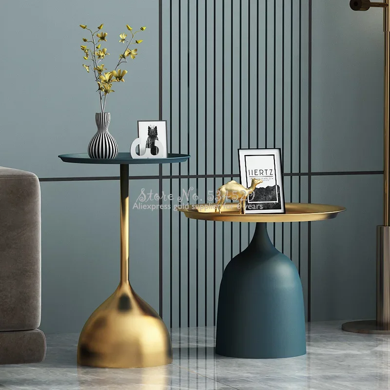 Solid Metal Tea Table Nordic Creative Marble Side Table Temperature Nano Paint Room Environ Accent Table Artistic Side Stand - Image 5
