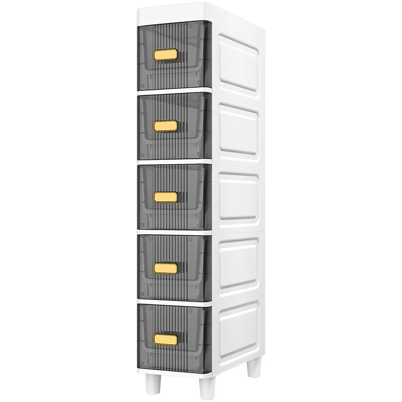 Bathroom Crack Cabinet Storage Shelf Narrow Slit Storage Cabinet Toilet Storage Cabinet Floor Organizer Home Organizer Drawer - Image 5