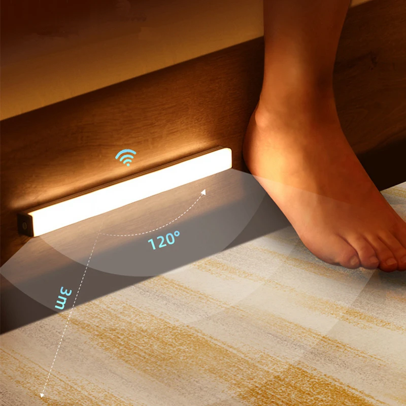 1 pc LED Bar Lights Rechargeable Motion Sensor Dimmable Detector Night Light Portable Induction Cabinet Lamp for Kitchen Room - Image 5