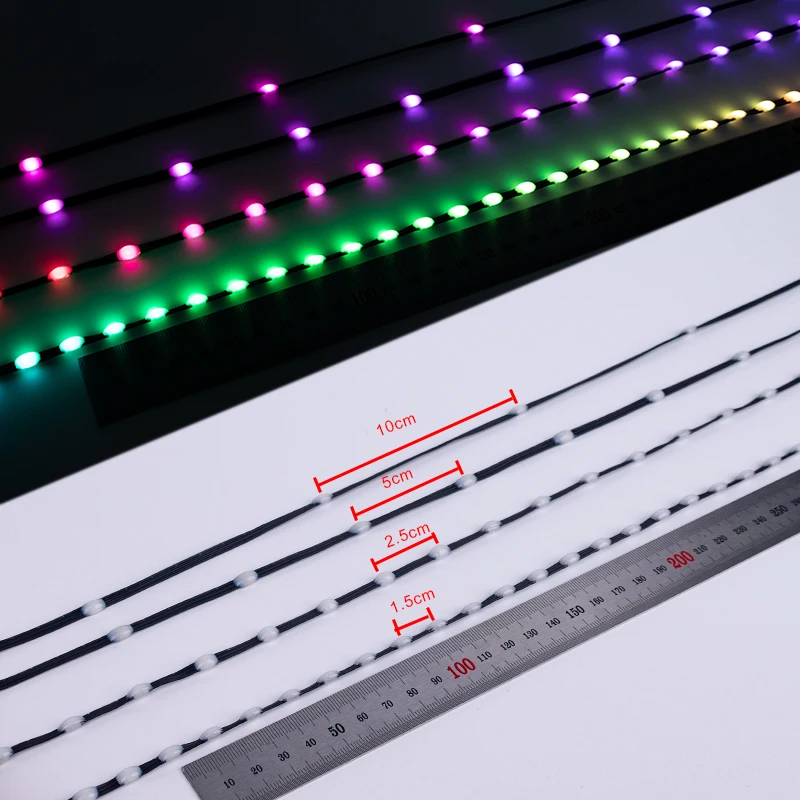 5V WS2811 WS2812 3PIN Black Wire LED String Lights Dream Color Accessories RGBIC Addressable Individually Fairy Light - Image 2
