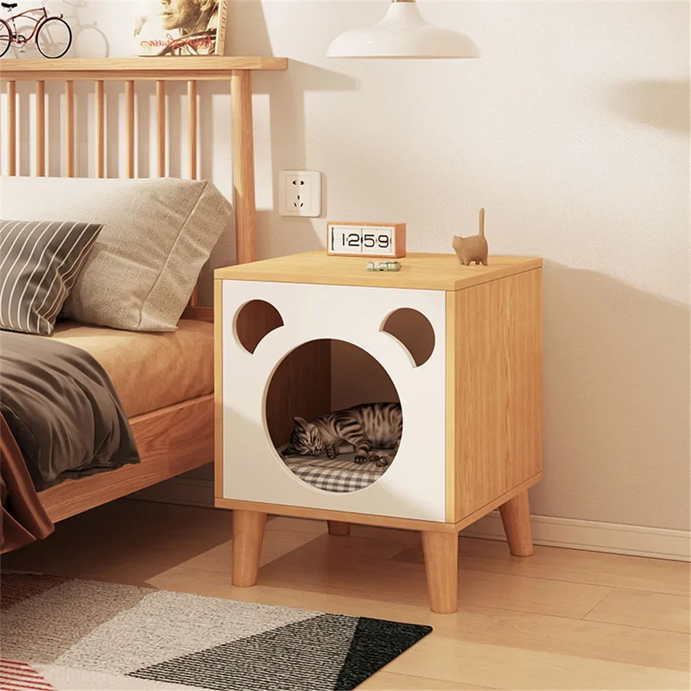 Creative Cat Nest Nightstand Cat House Bed Side Table for Bedroom Furniture - Image 2