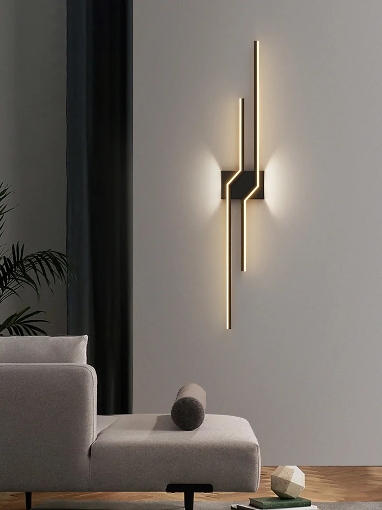 Wall lamp living room TV background wall wall lantern minimalist strip lamp bedroom bedside decoration aisle lamps bracket light - Image 4
