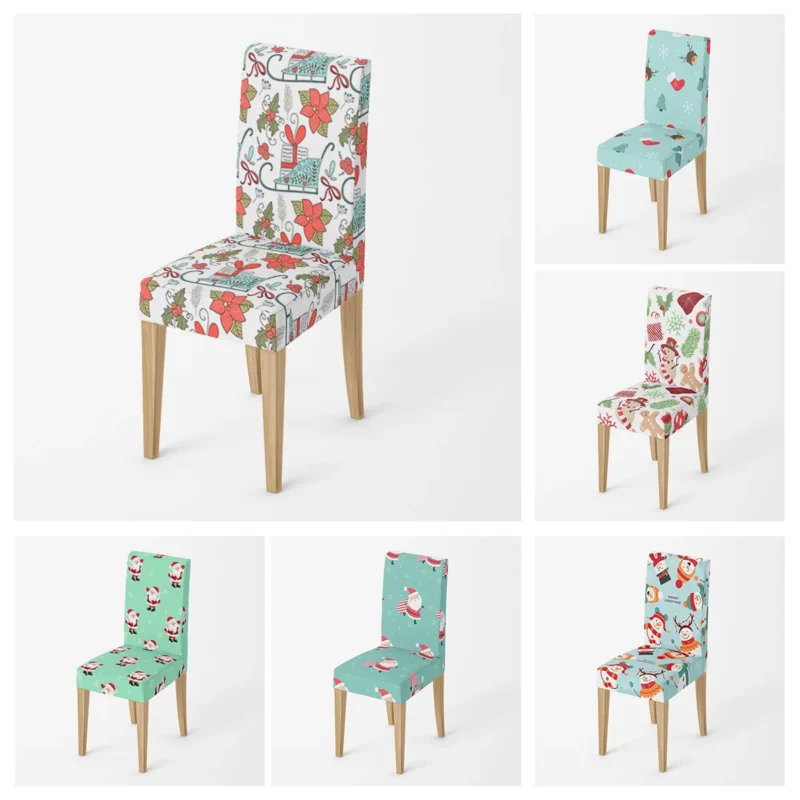 Home chair Covers kitchen adjustable dining elastic fabric chairs cover wedding Desk stretch back restaurant Merry Christmas