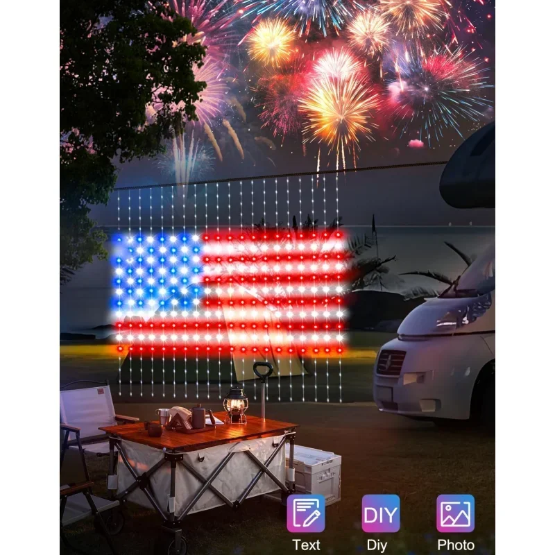 5V USB Led Smart Curtain Lights Bluetooth App LED String RGB Fairy Lights DIY PictureText Led Display Christmas Party Decoration - Image 6
