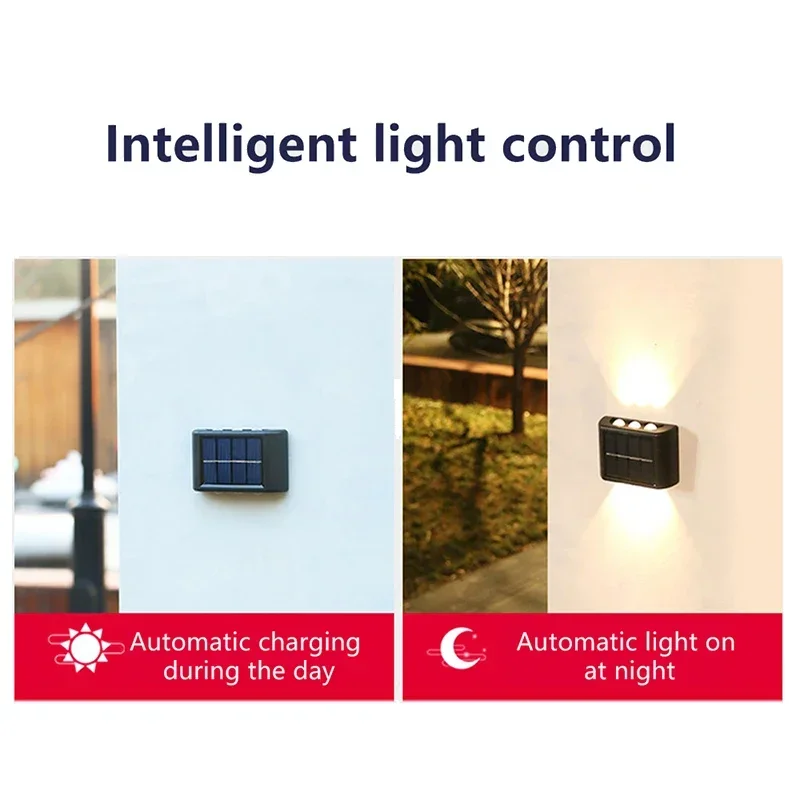 Solar Wall Lamp Outdoor Waterproof Solar Powered Light UP and Down Illuminate Home Garden Yard Decoration Outside Sunlights - Image 3