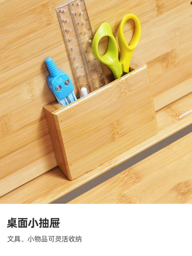 Bamboo Children Study Desk Living Room Foldable Writing Desk Chair Household Space-saving Portable Child Table Home Furniture - Image 5