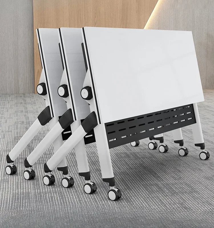 Folding training tables and chairs removable desk with wheels activity folding conference table