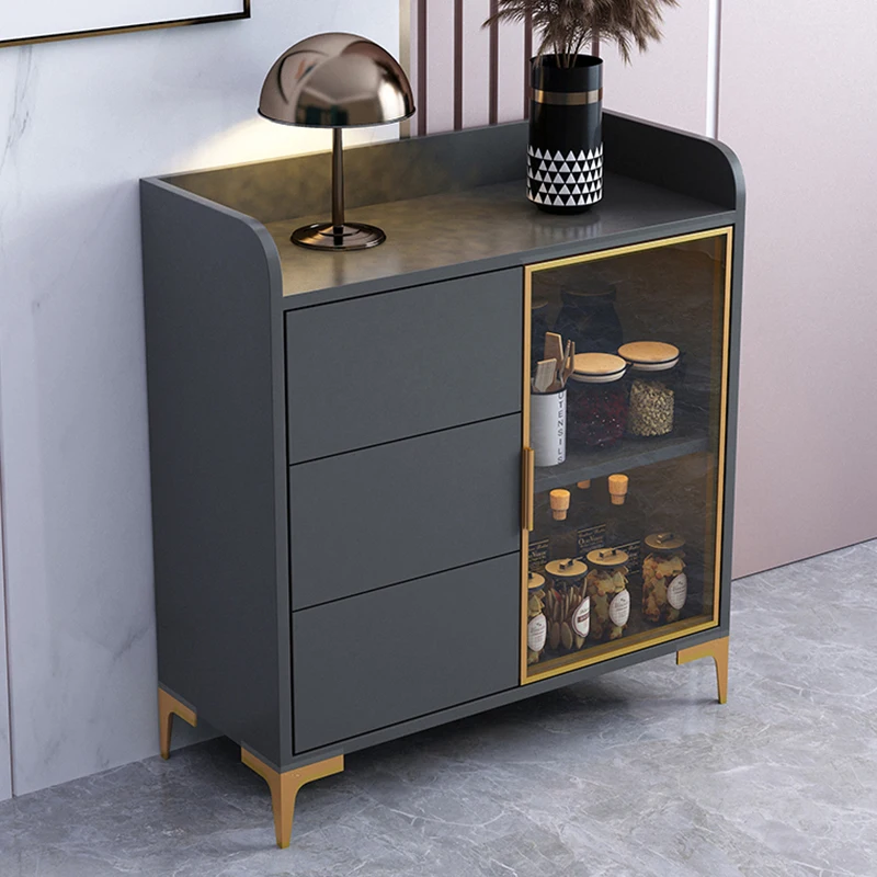 Grey Cube Skincare Living Room Cabinet Coffee Station Modern Storage Buffet Cabinet Display Kitchen Cajoneras Bedroom Furniture - Image 3