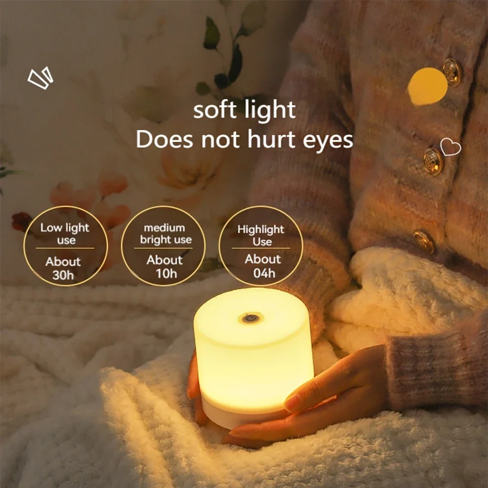 Touch Bedside Lamp Small USB Charging Night Light 3 Modes Dimming Table Lamp Bedroom Eye Protection For Kids Gift LED Book Lamp - Image 4