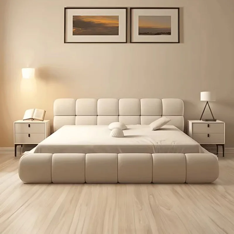 Unique Double Bed Bedroom Aesthetic Europian Nordic Bed Queen Size Minimalist Camas De Matrimonio Dormitorio Home Furniture - Image 3