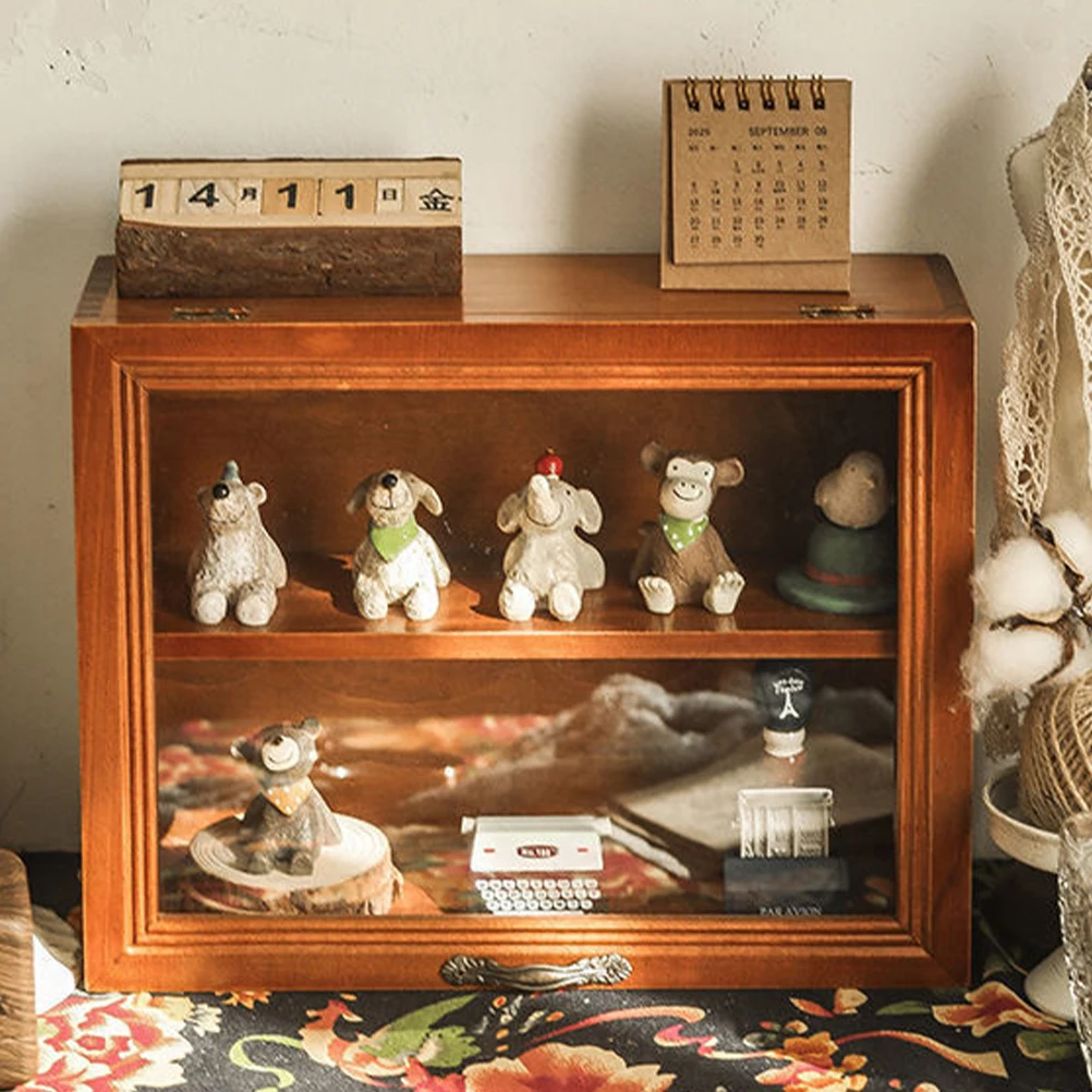 Vintage Display Cabinet Desktop Small Figurine Display Stand Model Statue Holder Figures Showcase Stand Collection Display Stand - Image 5