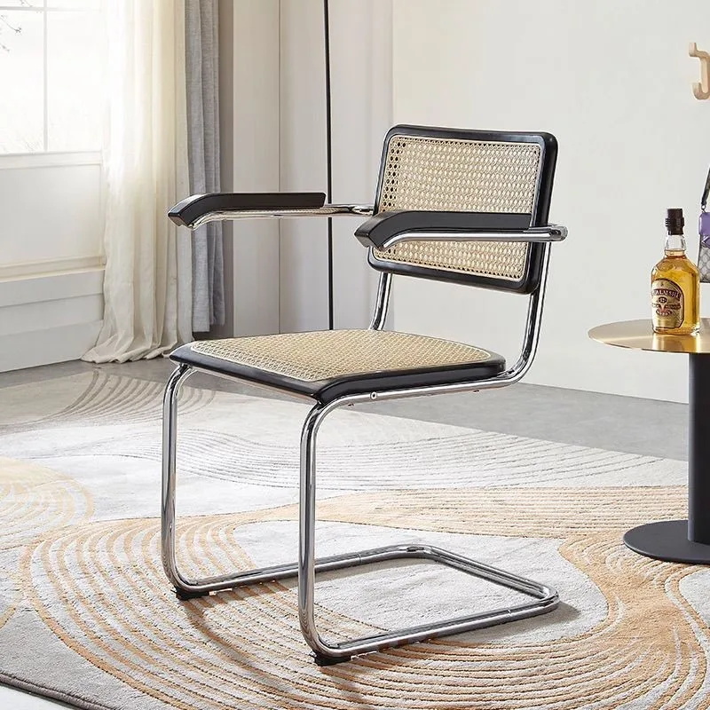 IHOME Medieval Leisure Internet Celebrity Designer Dining Chair Home Minimalist Backrest Rattan Chair Nordic Solid Wood Chair - Image 2