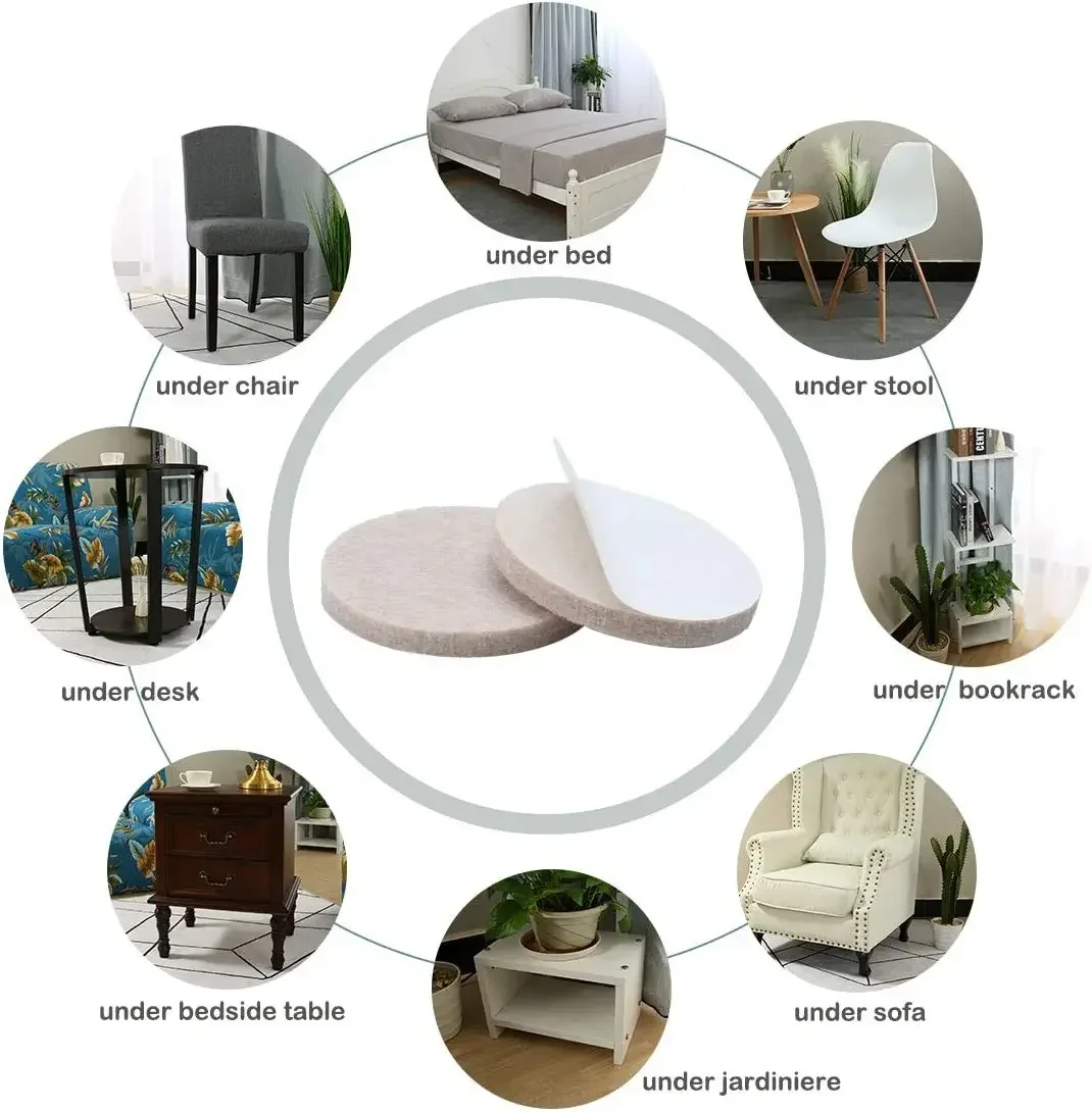 Felt Pad Round Furniture Pads Chair Legs Anti Scratch Floor Protector Self-Adhesive Furniture Sliders for Hardwood Floors Table - Image 5