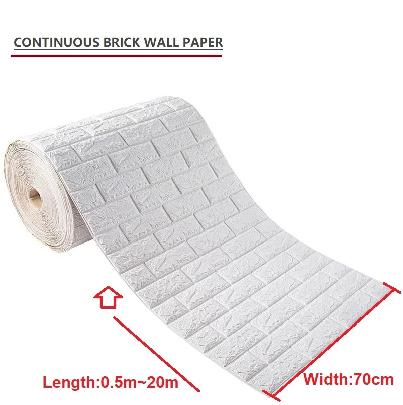 70cmx1/5/10m 3D Wallpaper Decoration Self-adhesive Antique Foam Brick Wallpaper Living Room Bedroom Waterproof 3d Wall Sticker - Image 6