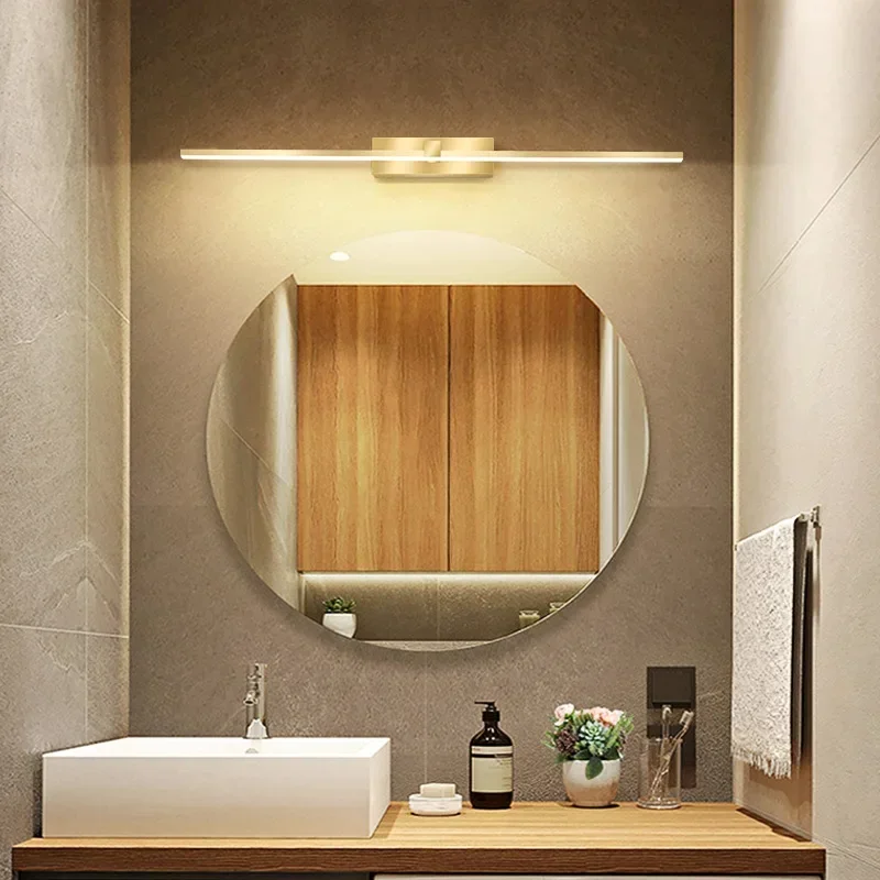 Modern LED Wall Lamp Bathroom Hardwares Golden Bathroom Mirror Lamp For Bedroom Living Room Wall Sconce Bath Mirror Line Lamp - Image 6