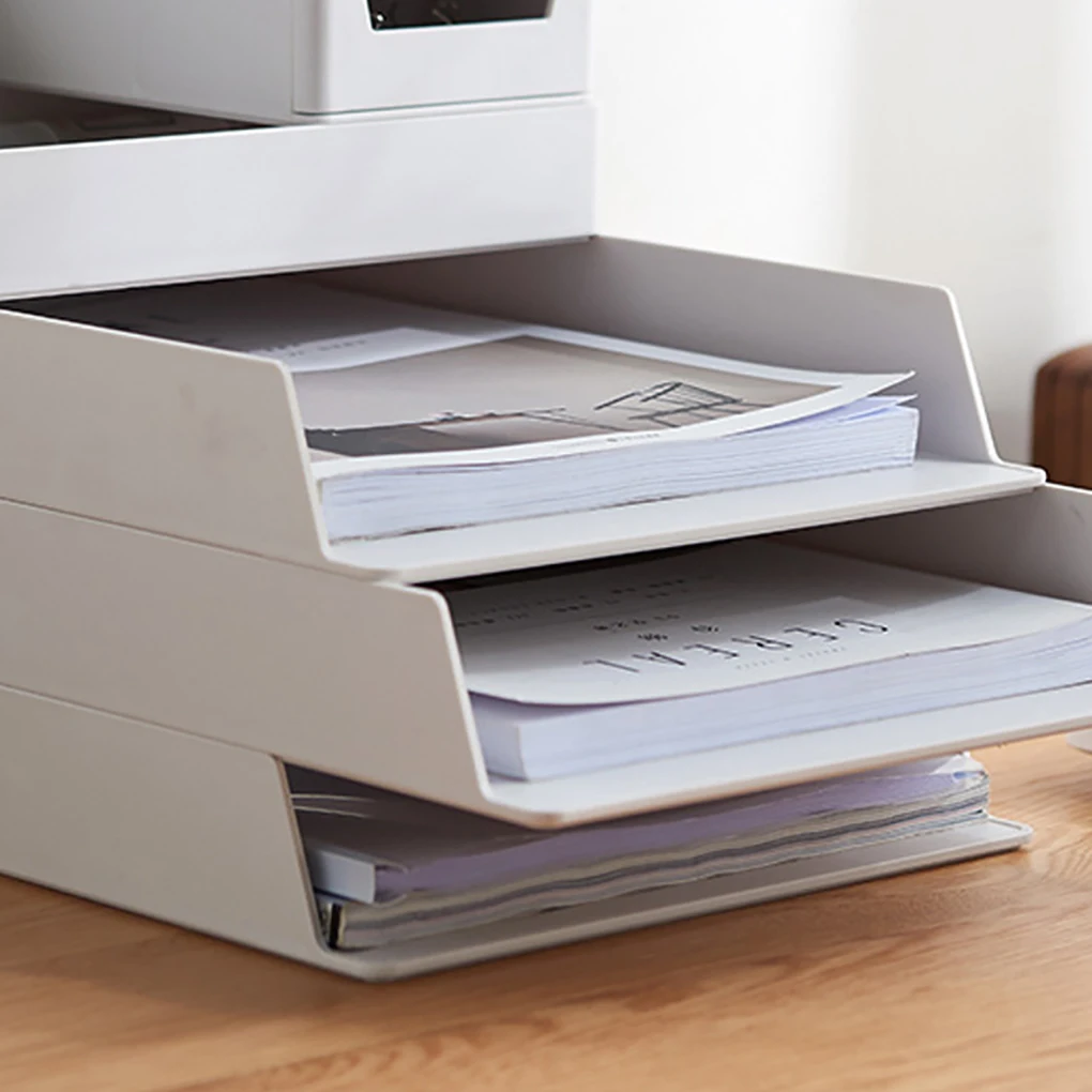 Office Desktop Organizer A4 Paper Drawer Storage Box Stackable File Cabinet Pen Holder Document Case Holder A4 Size Storage Box - Image 4