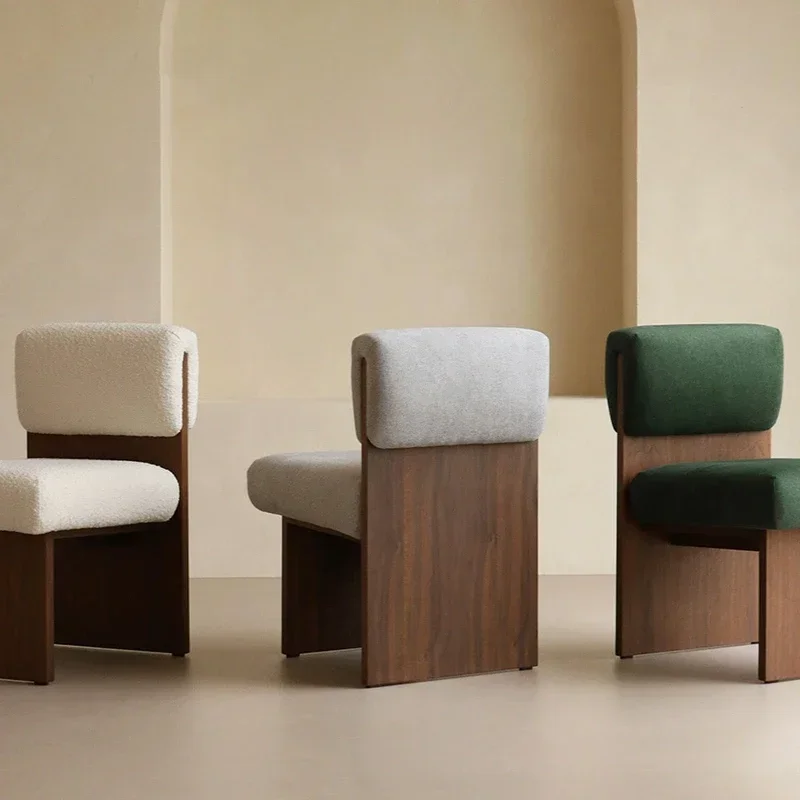 Nordic Furniture Leisure Living Room Chairs Solid Wood Dining Chair Bedroom Makeup Chair Dressing Stool Modern Single Sofa Chair - Image 4