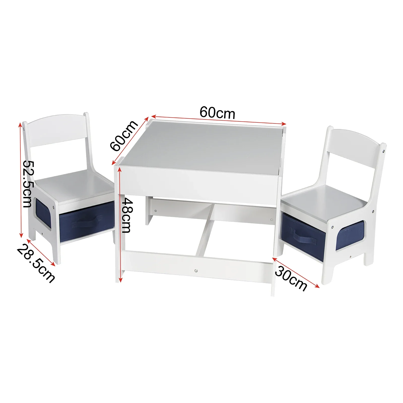 Wood KID Children Table with 2 Chairs Kindergarten Baby Games Home Painting Desk with Storage Space Children's Furniture - Image 6