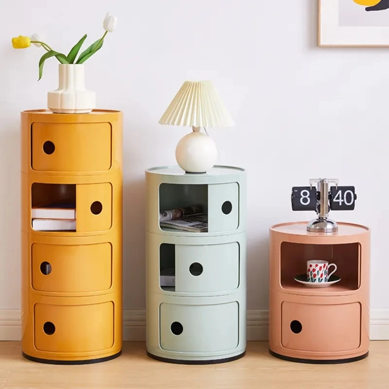 Nordic Modern Nightstands Small Space Cute Kawaii Mini Bedside Table Plastic Comfortable Simple Narrow Muebles Bedroom Furniture