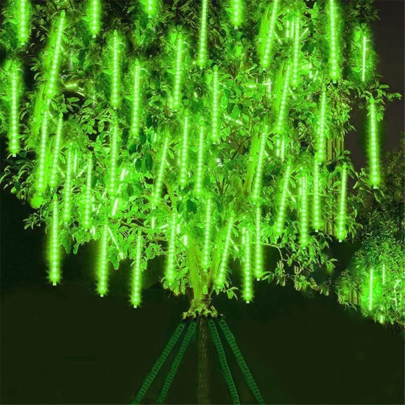 Meteor Shower Rain LED String Lights 8 Tubes Fairy Garlands Tree Christmas Decorations for Outdoor Party Holiday Wedding Lights