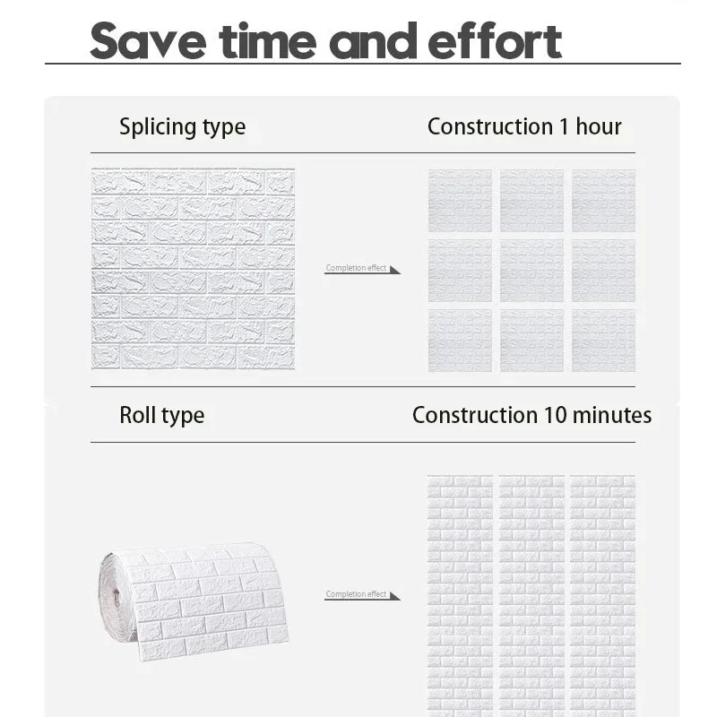 70cmx1/5/10m 3D Wallpaper Decoration Self-adhesive Antique Foam Brick Wallpaper Living Room Bedroom Waterproof 3d Wall Sticker - Image 4