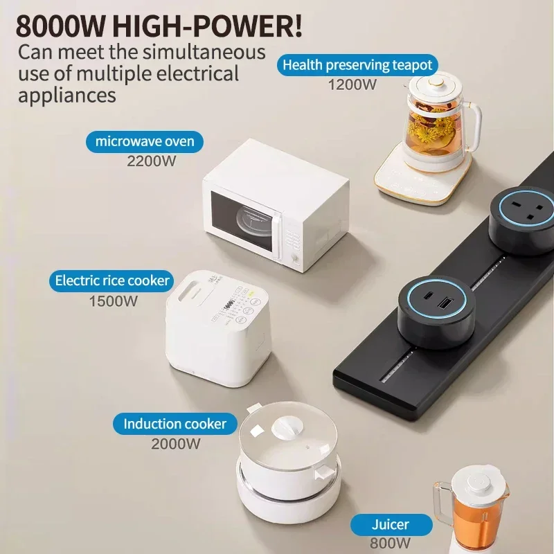 Wall Power Track Socket EU UK Standard Universal Home Kitchen Bathroom Office Sockets Pop Replaceable High-end Quality - Image 6