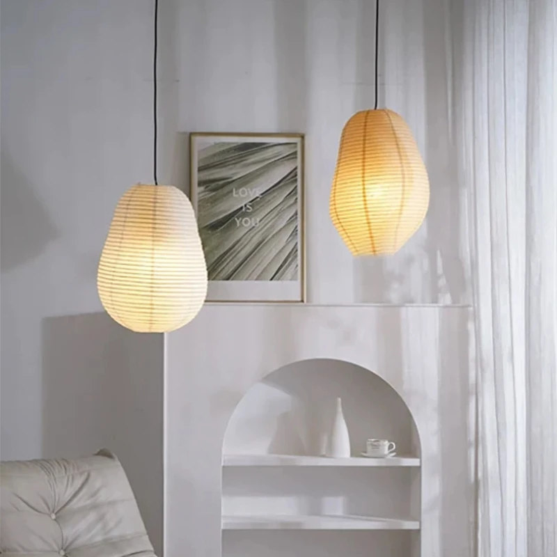 Nordic Pear Design Paper Led Pendant Lights for Living Dining Room Bedroom Coffee Tables Home Decor Simple Hanging Luminaires - Image 4