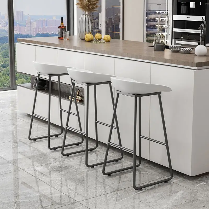 Nordic minimalist high stools leisure bar chair island chairs home backrests high stools bar chairs internet famous stools