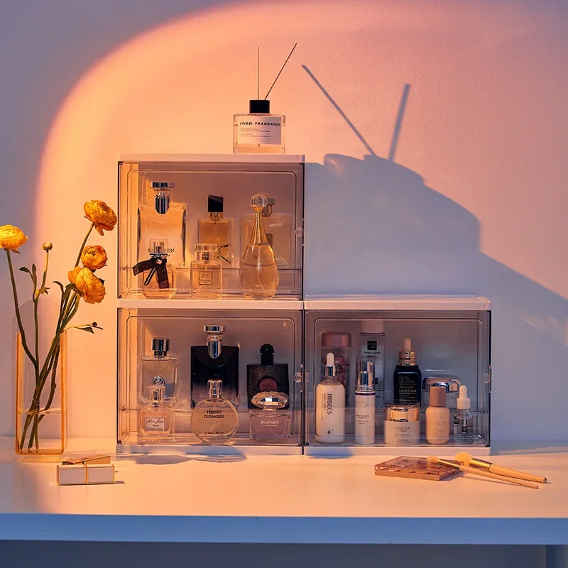 Perfume Storage Box Dustproof Acrylic Display Cabinet Light Luxury Simple Dressing Table Cosmetic Desktop Organizer - Image 3