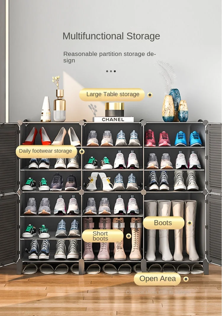 Household Furniture Living Room Simplicity Multilayer Assemble Shoerack High-Capacity Storage Shelf DustProof Plastics Shoe Rack - Image 5