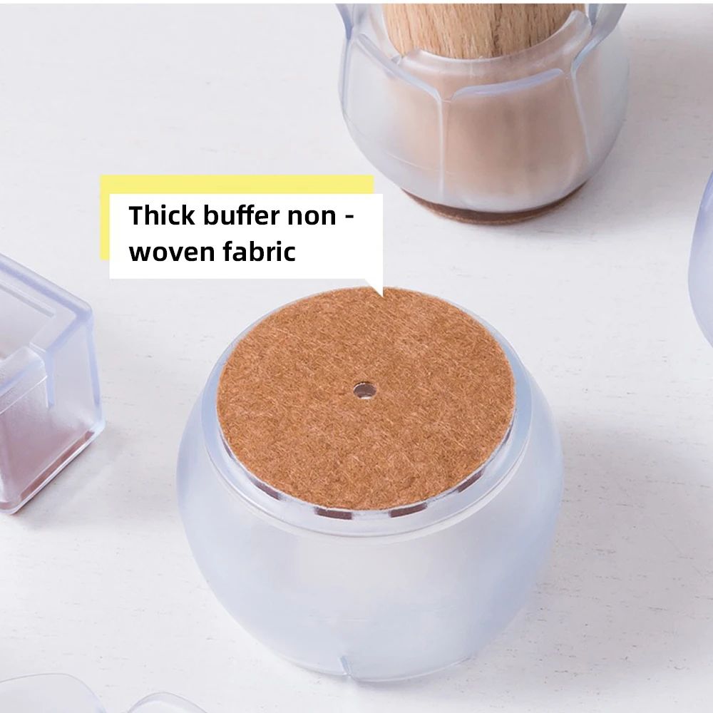 4/12Pcs Chair Legs Covers Hardwood Floor Protector Mat Furniture Table Legs Pads Felt Bottom Wrapped Anti Scratch Chair Leg Caps - Image 4