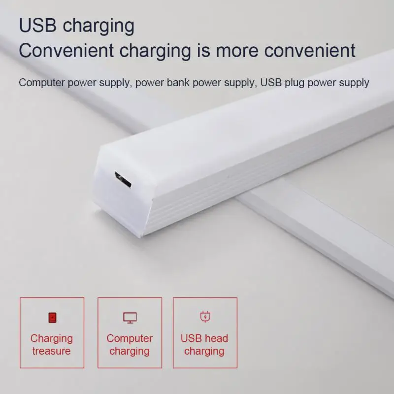 10/20/30/50cm Motion Sensor Night Light Tube Wireless LED Light USB Rechargeable Wardrobe Cabinet Lamp For Home Kitchen Bedroom - Image 5