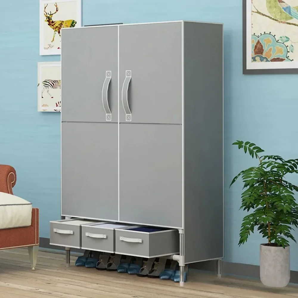 2024 Internet celebrity simple fabric wardrobe, door opening type household fabric wardrobe with 3 storage boxes, Storage locker - Image 2