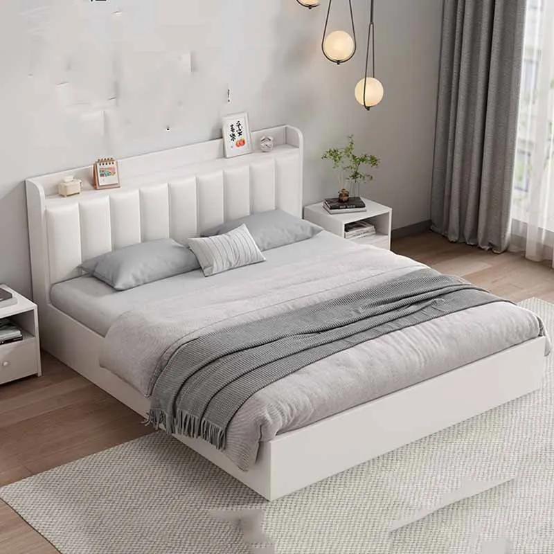Elastic High End Double Bed Waterproof Kawaii Upholstered Queen Beds Twin Modern White European Camas De Dormitorio Furniture - Image 4