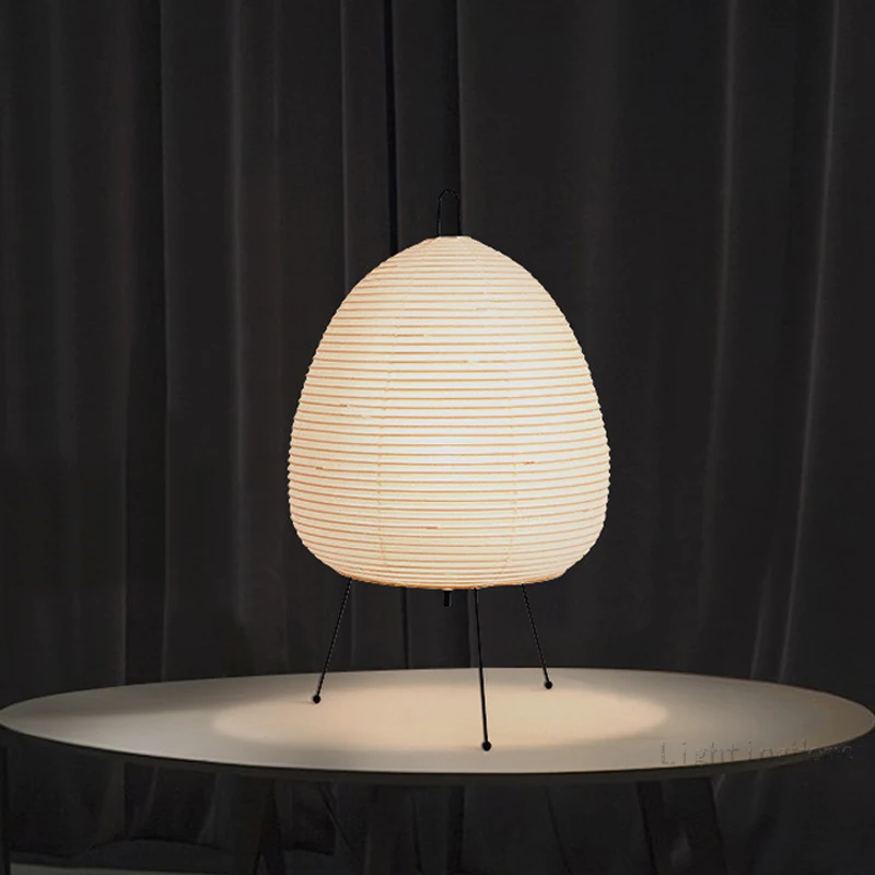 Japanese Design Akari Wabi-sabi Yong Table Lamp Printed Rice Paper Lamp Bedroom Desktop Decoration Table Lamp Drop Shipping - Image 4
