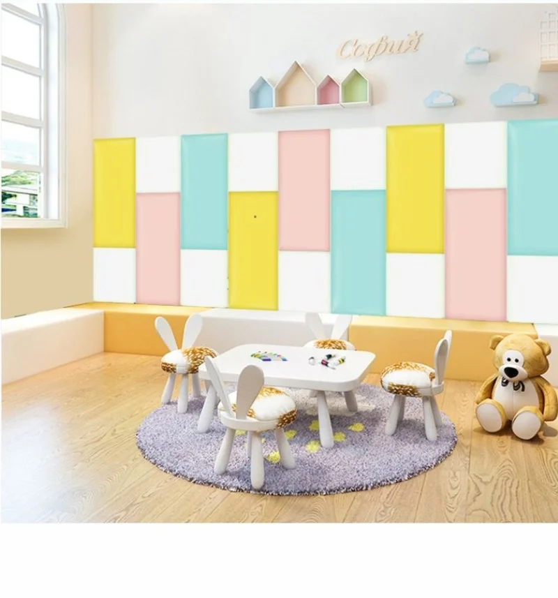 Bed Headboard 3D Wall Stickers Self-adhesive Head Board Wall Panels Wallpaper Tatami Anti-collision Wall Mat Pad Foam Cushion - Image 6